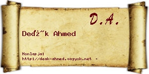 Deák Ahmed névjegykártya