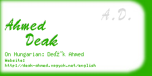 ahmed deak business card